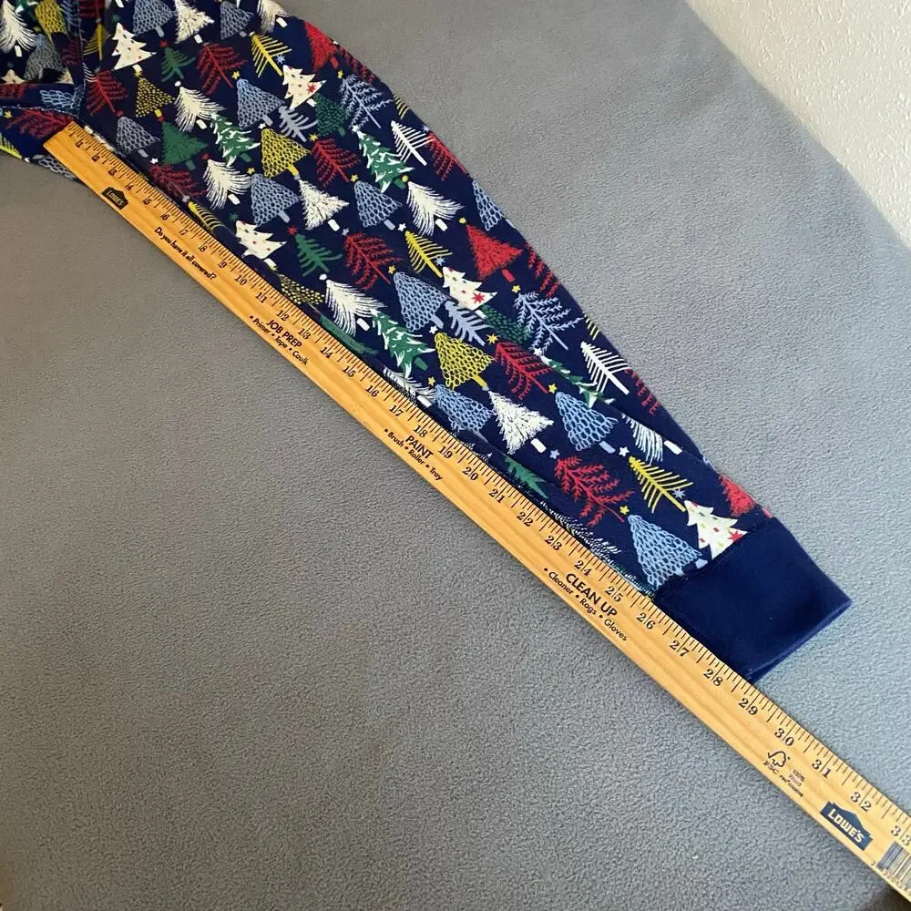 Hanna Andersson Twinkly Trees on Navy Holiday‎ Pajama Pants Womens M Christmas